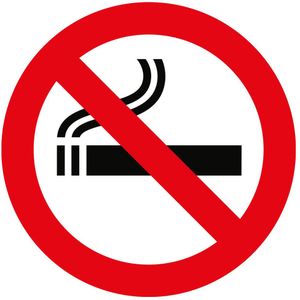 Sticker verboden te roken 10.5 cm vierkant