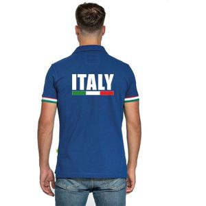 Blauw Italie supporter polo heren