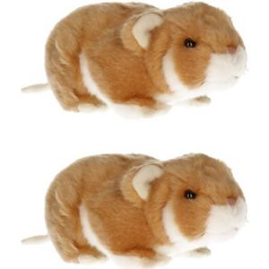 2x Stuks Pluche Hamster Knuffel 18 cm - Spee3lgoed Hamsters