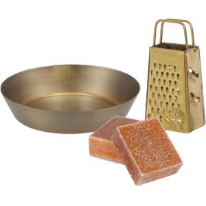 Amberblokjes/geurblokjes cadeauset - amber geur - inclusief schaaltje en mini rasp