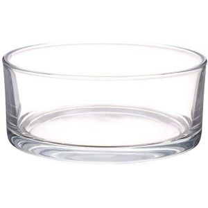 Lage Schaal/Vaas Transparant Rond Glas 8 X 19 cm - Cilindervormig - Glazen Vazen - Woonaccessoires