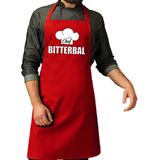 Chef bitterbal schort / keukenschort rood heren