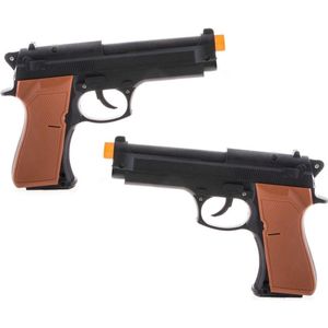 2x stuks verkleed speelgoed wapens pistool van kunststof - Politie/soldaten thema