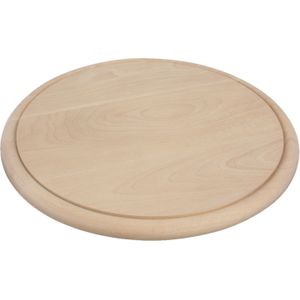 Set van 4x stuks ronde houten broodplankjes / serveer plank 25 cm - brood snijden / serveren - serveerplankjes