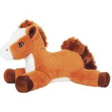 Knuffeldier Paard Merry - zachte pluche stof - dieren knuffels - lichtbruin - 30 cm