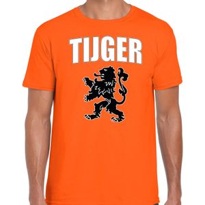 Tijger met leeuw oranje t-shirt Holland / Nederland supporter EK/ WK voor heren