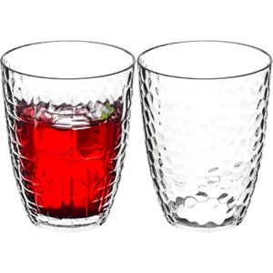 Drinkglas Estiva - 8x - transparant - onbreekbaar kunststof - 380 ml