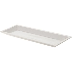 Kaarsenbord-plateau - rechthoekig - hout - wit - 39 x 15 cm - Kaarsenonderzetter