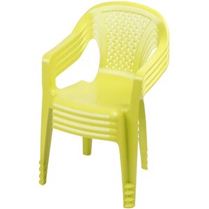 Sunnydays Kinderstoel - 4x - groen - kunststof - buiten/binnen - L37 x B35 x H52 cm