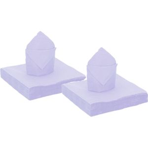 50x stuks feest servetten lila paars - 40 x 40 cm - papier