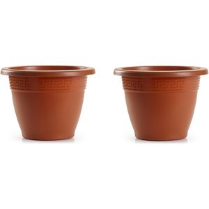 5x stuks bloempot terra cotta rond diameter 20 cm