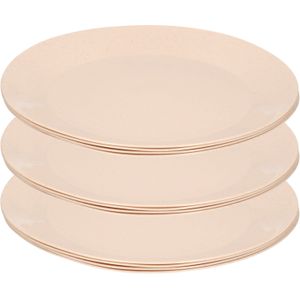 24x Ontbijt/Diner Bordjes van Afbreekbaar Bio-plastic 21 cm Dia In Het Eco-beige