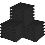EDA Tuintegel/terrastegel - 15x - zwart - kunststof - weerbestendig - 38 x 38 cm - vlonder vloertegels