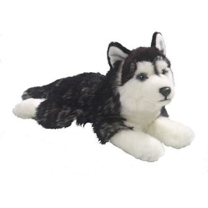 Pluche Liggende Husky Honden Knuffel 32 cm