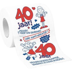 2x rollen toiletpapier/wc-papier 40 jaar vrouw met grappige tekst - 40e verjaardag - cadeau / versiering / feestartikelen (cadeaus & | € 12 bij Shoppartners.nl | beslist.be