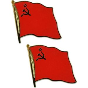 2x stuks pin broche speldje vlag USSR