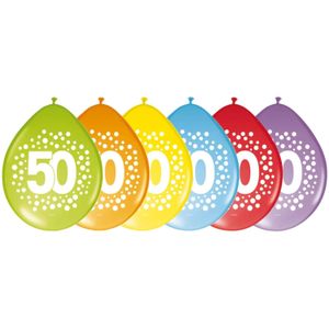 24x stuks verjaardag leeftijd ballonnen 50 jaar thema 29 cm