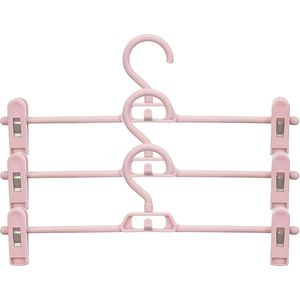 Kipit - broeken/rokken kledinghangers - set 12x stuks - roze - 32 cm