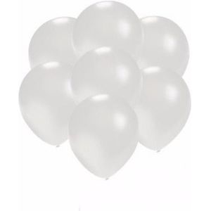 Kleine ballonnen wit metallic 100x stuks