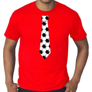 Grote maten rood supporter t-shirt voetbal stropdas EK/ WK voor heren