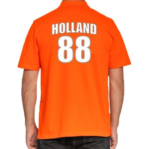 Oranje supporter poloshirt met rugnummer 88 - Holland / Nederland fan shirt voor heren