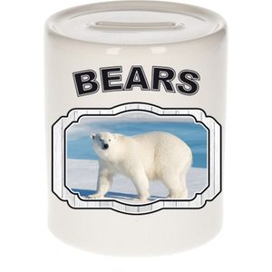 Dieren grote ijsbeer spaarpot - bears/ ijsberen spaarpotten kinderen 9 cm