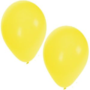 75x stuks gele party ballonnen van 27 cm