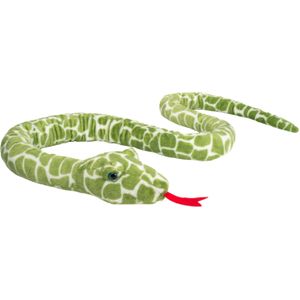 Knuffeldier Slang - zachte pluche stof - premium kwaliteit knuffels - groen - 175 cm