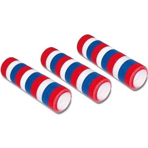 3 stuks Serpentine rollen rood/wit/blauw