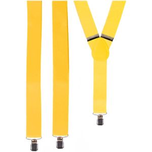 Carnaval verkleed bretels - geel - polyester - volwassenen/heren/dames