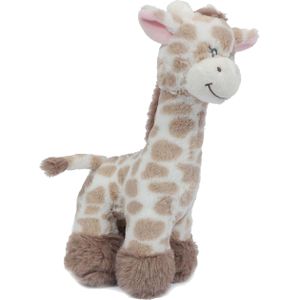 Knuffeldier Giraffe - zachte pluche stof - lichtbruin - kwaliteit knuffels - 28 cm - liggend