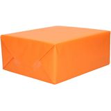 9x Rollen kraft inpakpapier/folie pakket - panterprint/oranje/wit met zilveren stippen 200 x 70 cm