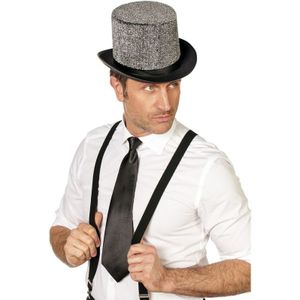 Zwarte stropdas 41 cm verkleedaccessoire voor dames/heren