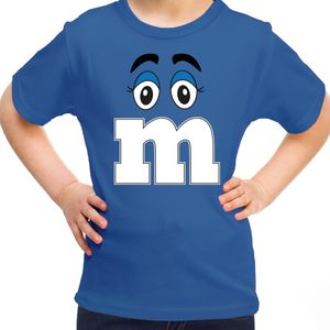 Verkleed t-shirt M voor kinderen - blauw - meisje - carnaval/themafeest kostuum