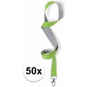 50 stuks groene/grijze keycords