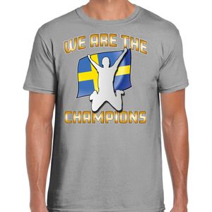Verkleed T-shirt voor heren - Zweden - grijs - voetbal supporter - themafeest