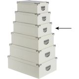 5Five Opbergdoos/box - ivoor wit - L36 x B24.5 x H12.5 cm - Stevig karton - Crocobox