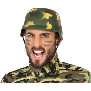 2x stuks soldaten verkleed helm camouflage voor volwassenen