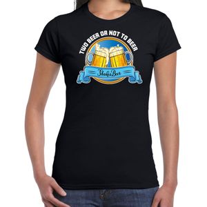 Apres ski t-shirt voor dames - two beer or not to beer - zwart - wintersport - bier