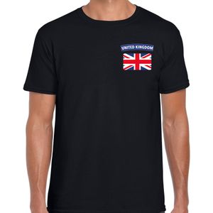 United Kingdom t-shirt met vlag Verenigd Koninkrijk zwart op borst voor heren