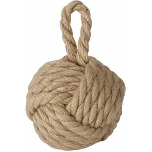 Deurstopper knoop - 1.5 kilo - bruin - jute - 23 x 15 cm