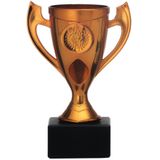 Luxe trofee/beker - brons/silver/gold - oren - metaal - 14 x 9 cm