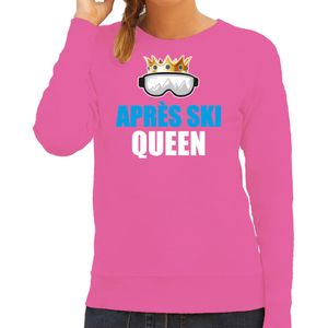 Apres ski sweater/trui voor dames - apres ski queen - roze - wintersport - skien