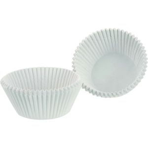 Muffin en cupcakes vormpjes - papier - wit - set 100x stuks - Dia 6 cm