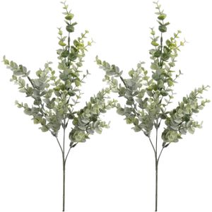 Kunstplant Eucalyptus - 2x - groen - takken - 68 cm