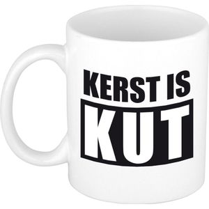 Cadeau kerstmok kerst is kut - 300 ml - keramiek - koffiemok / theebeker - Kerstmis - kersthater / kutkerst