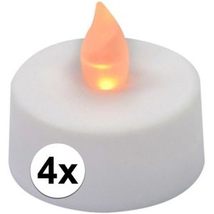 LED theelichtjes - 4x stuks - kunststof waxinelichtjes