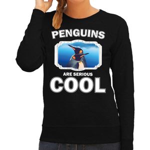 Dieren pinguin sweater zwart dames - penguins are cool trui