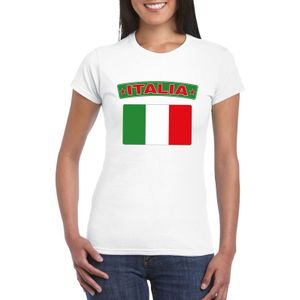 T-shirt met Italiaanse vlag wit dames
