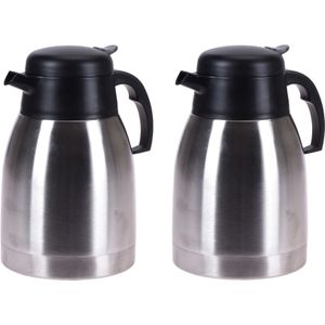 2x stuks koffie/thee thermoskannen RVS 1500 ml